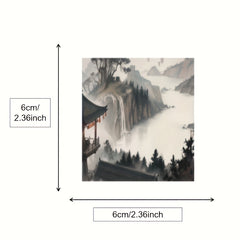 54pcs Landscape Architecture Cartoon Stickers Waterproof Game Stickers