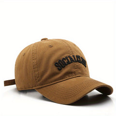 SOCIAL CLUB Embroidery Baseball Cap Solid Cotton Couple Dad Hat Lightweight