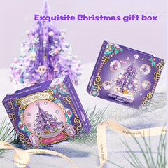 729pcs Purple Christmas Tree Building Blocks Toy with Music Box