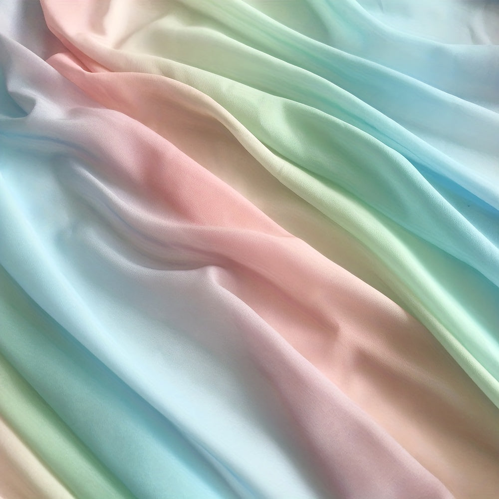 Rainbow Candy Colors Gradient Chiffon Fabric for Clothing
