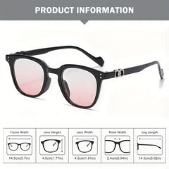 Men's Retro Square Frame Anti-Light Glasses with Anti-Press Box