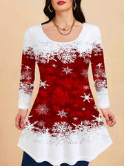 Women's Plus Size Snowflake Print Tee & Leggings Set