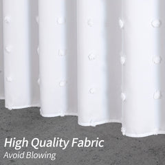 Boho Tufted Pleat Fabric Shower Curtain