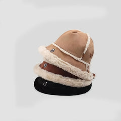 Plush Winter Bucket Hat for Women