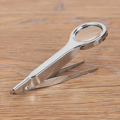 10X Handheld Magnifying Glass with Tweezers for Inspection Coins Stamps Jewelry