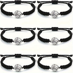 6 Pieces Volleyball Charm Bracelets for Sports Players