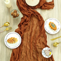 Organza Long Table Banquet Tablecloth Pleated Tulle Tablecloth