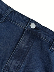 Retro Flared Leg Jeans with Raw Trim
