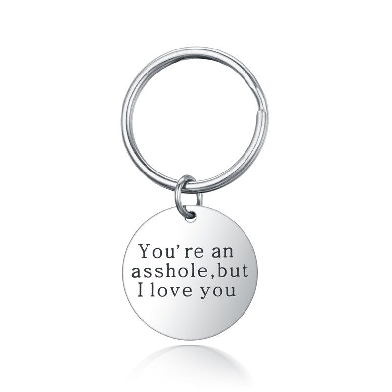 Stainless Steel Couple Keychain Men Women