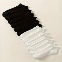12 Pairs Solid Socks Women's Stockings & Hosiery
