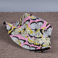 Butterfly Print Bucket Hat Foldable Sun Protection Sunshade Hat