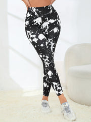 Splash Print Yoga Pants High Stretch Running Fitness Sports Leggings