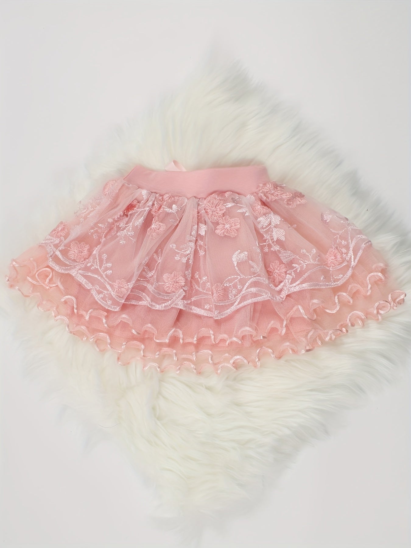 Girls Princess Bow Front Tulle Tutu Skirts Ballet Dance Party Skirt