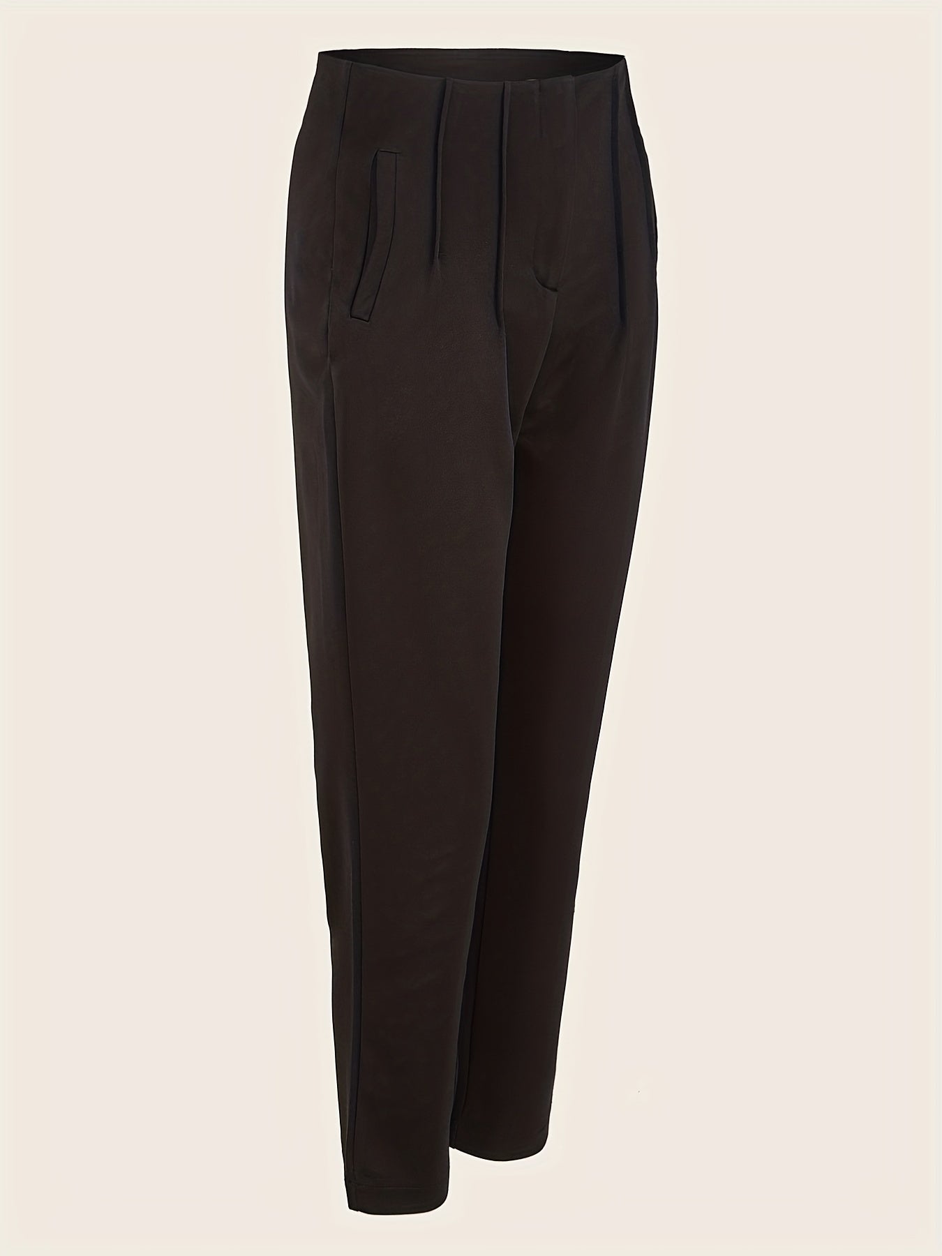 Solid Ruched Pants Casual Cropped Versatile Pants