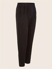 Solid Ruched Pants Casual Cropped Versatile Pants
