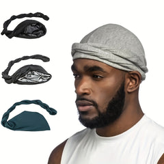 Men's Double Layer Braid Hat Turban Versatile Beanie Hat
