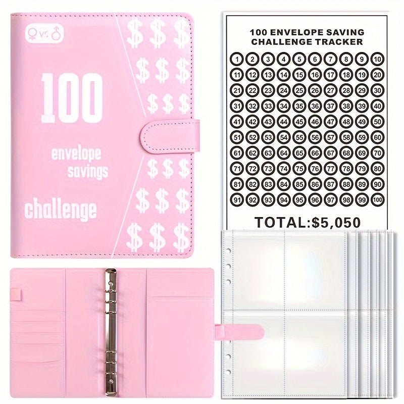 100 Envelope Challenge Binder Couple 100 Days Money Saving Journal