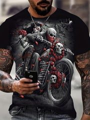 Men's Skeleton Graphic T shirt Casual 3D Print Tee