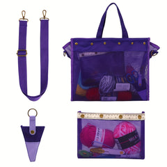 1pc Portable Crochet Storage Bag Knitting Bag Crochet Storage Tote Bag