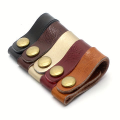 3pcs Cable Organizer Earphone Cord Holder Winder Faux Leather Strap