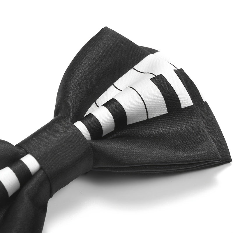 Men's Musical Note Bow Tie - Keyboard Design - Music Lover Gift