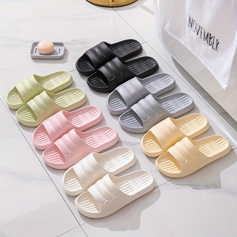 Women's Waterproof Solid Slides Soft Sole Indoor Shoes