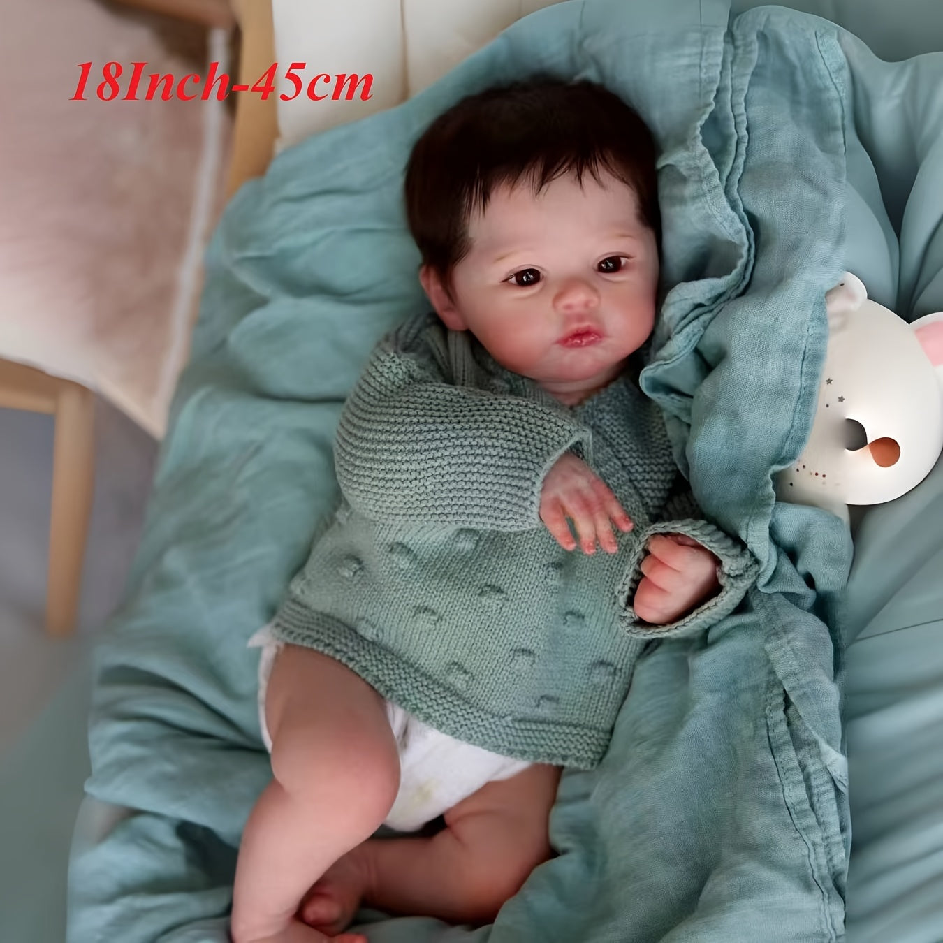 Waterproof Reborn Baby Doll Full Body Soft Vinyl Lifelike Rooted