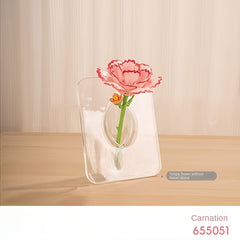 DIY Building Blocks Rose Flower Desktop Decoration ABS Material