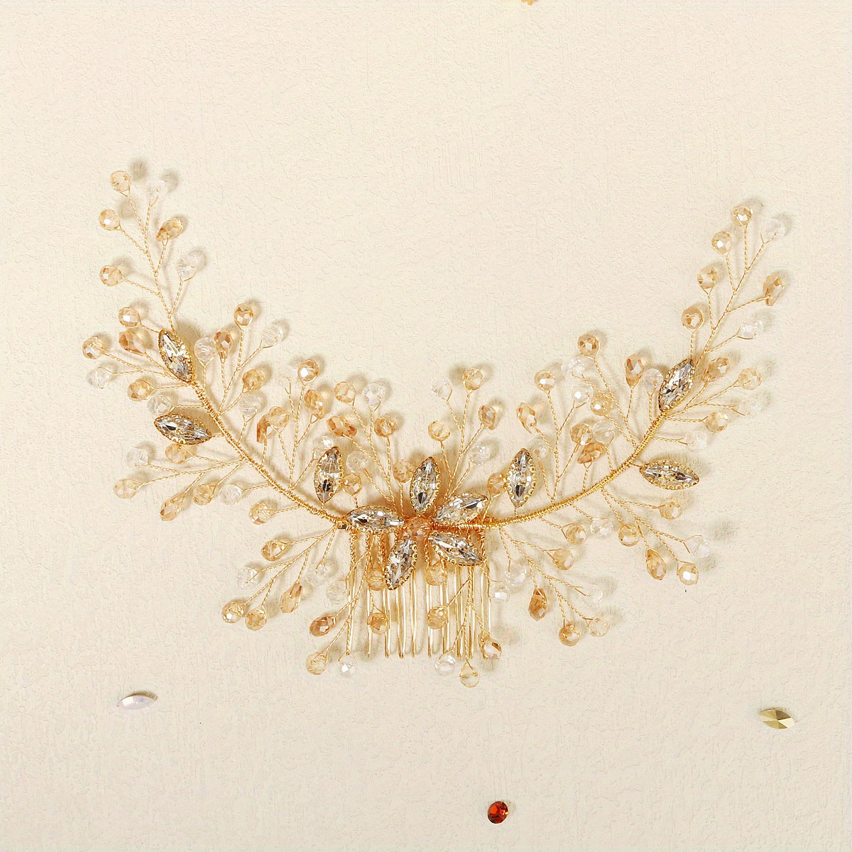 Rhinestone Decor Hair Comb Baroque Style Bridal Wedding Headwear