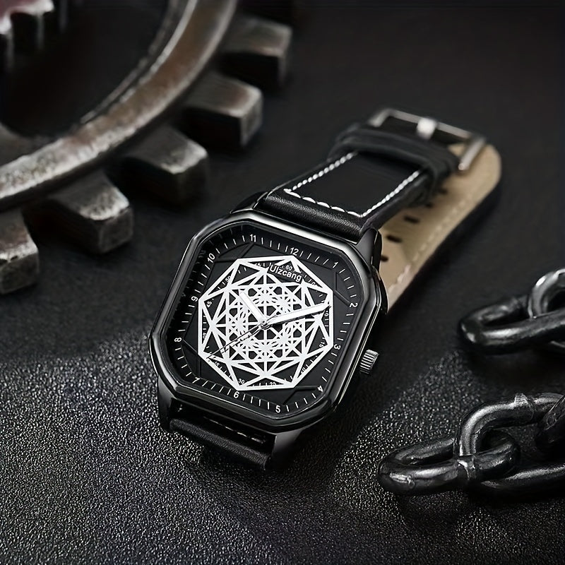 Youth Geometric Turntable Pointer Watch