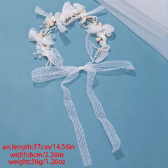 Girl's Flower Ribbon Headband - Princess Flower Wreath Hair Accessory