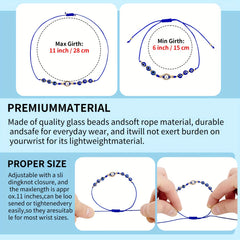12pcs Evil Eye Beaded String Bracelets Red String Evil Eye Bracelet