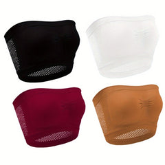 4 Pack Plus Size Sexy Bra Set Anti Slip Non Padded Stretchy