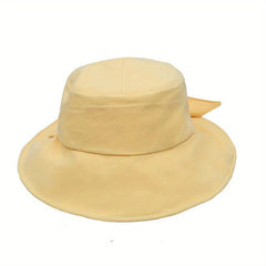 Versatile Sunshade Bucket Hat With Bow for Men Women Daily Shopping Party