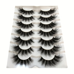 7 Pairs Cat Eye Lashes Fluffy Faux Mink Natural Look False Eyelashes
