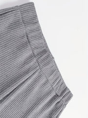 Ribbed Flared Pants Casual Women's Clothing