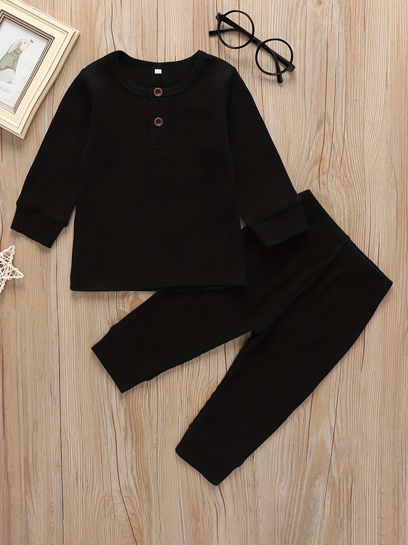Baby Boys Cotton Casual Outfit Long Sleeve Top Trousers Set Spring Autumn