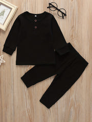 Baby Boys Cotton Casual Outfit Long Sleeve Top Trousers Set Spring Autumn