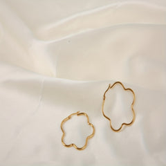 Y2K Plum Hoop Earrings, 18K Gold Plated, Daily Wear for Girls