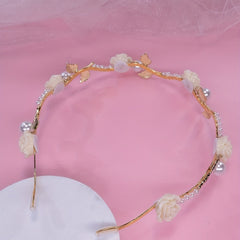 Faux Pearl Flower Headband Head Hoop Wedding Bridal Hair Accessories