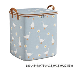 Daisy & Goose Pattern Storage Box Lightweight Zipper Organizer