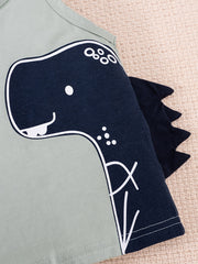 Dino Cartoon Tank Top & Shorts - Kids Summer Outfit
