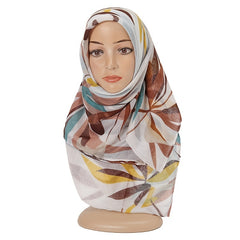 Leaf Plant Print Shawl Lightweight Casual Warm Scarf