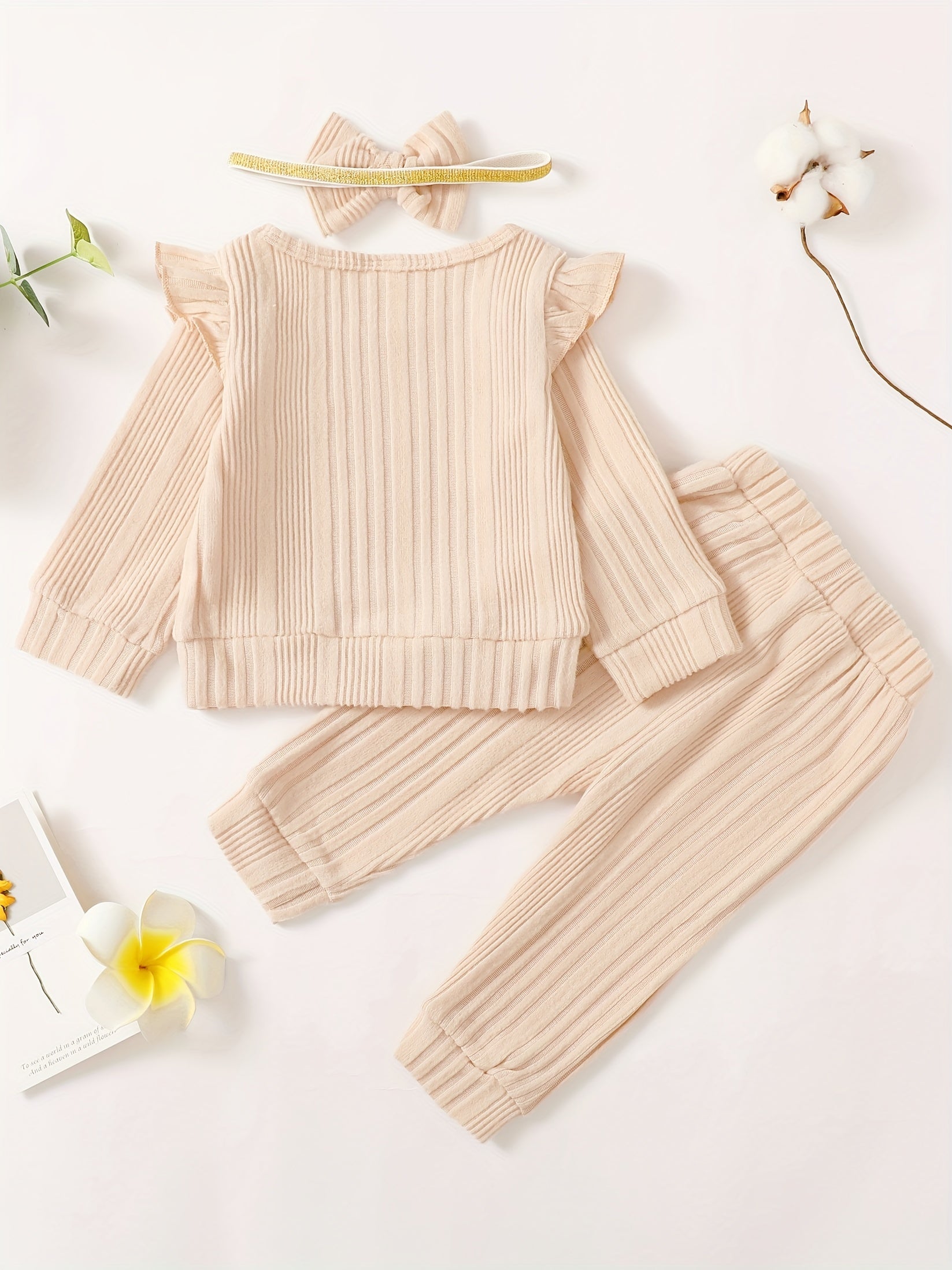 Baby Girls Pullover Sweatshirt Ruffle Sleeve Tops Pants