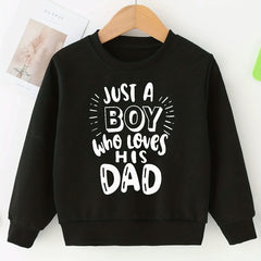 KID'S DAD LOVE Letter Print Crew Neck Sweatshirt