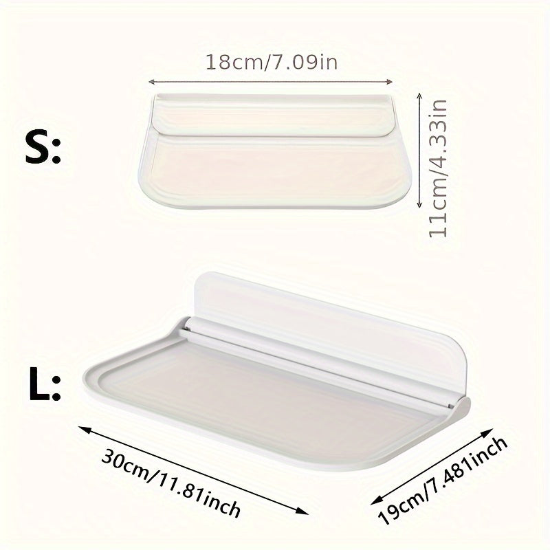 1pc Folding Wall Shelves No Punch Wall Mounted Space Saving Storage Rack