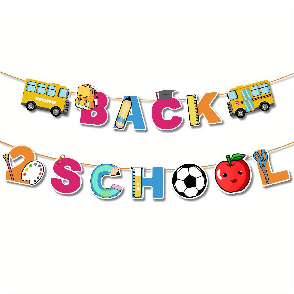 Back To School Banner & Cake Toppers Set