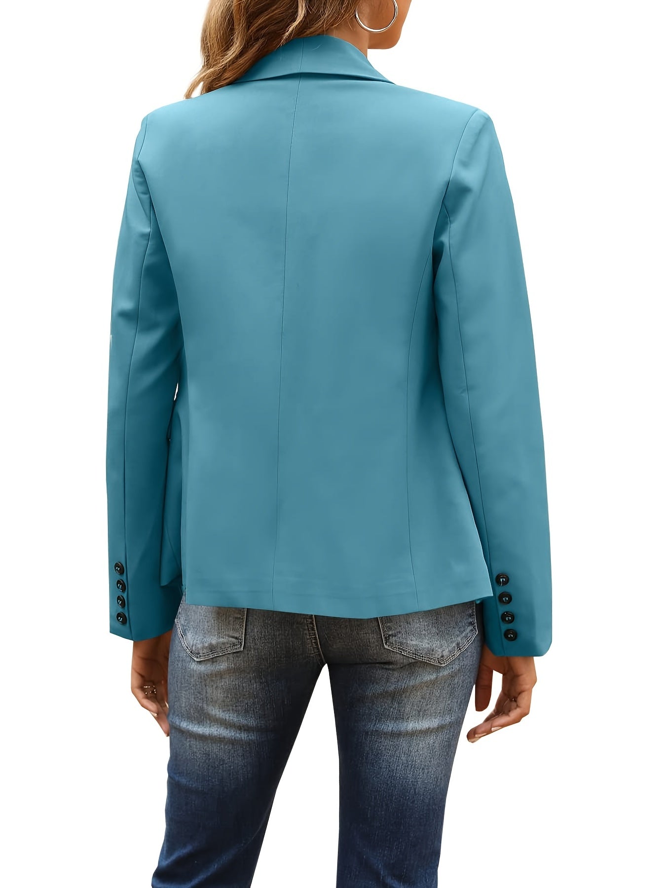 Lapel Solid Blazer Long Sleeve Work Office Outerwear Women's Clothing