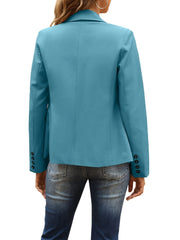 Lapel Solid Blazer Long Sleeve Work Office Outerwear Women's Clothing