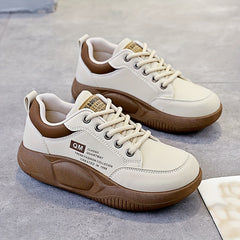 Women's Low Platform Sneakers Lace-up Running Shoes